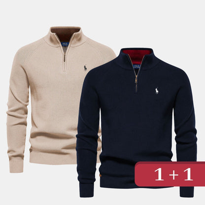 R&L 1+1 Zip Neck Sweater